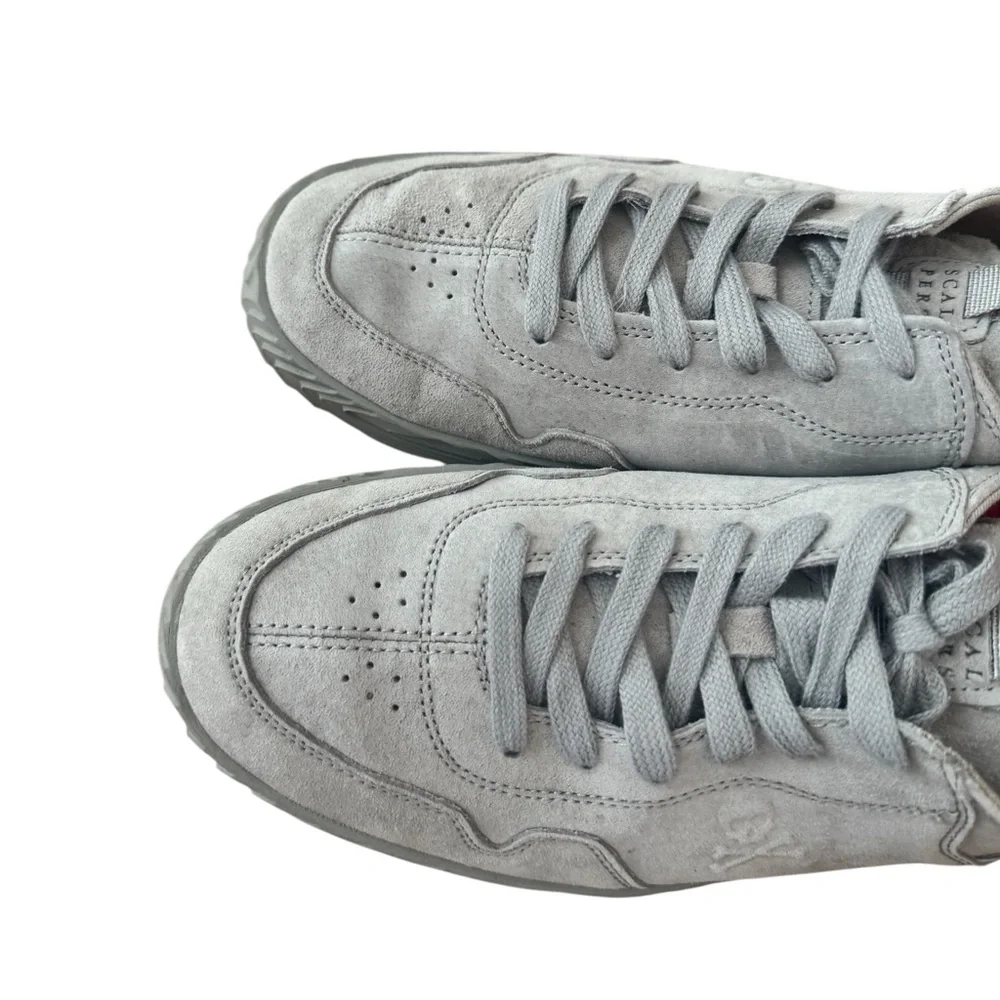 Scalpers Skull Gray‎ Suede Leather Low Top Sneakers Size 8.5